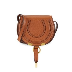 Chloe - Nano Marcie Leather Saddle Bag - Tan